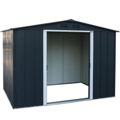 Abri de jardin en métal 4,77 m2 - DURAMAX - Kit d'ancrage inclus - Gris anthracite