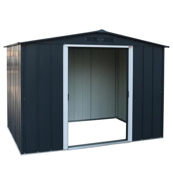 Abri de jardin en métal 4,77 m2 - DURAMAX - Kit d'ancrage inclus - Gris anthracite