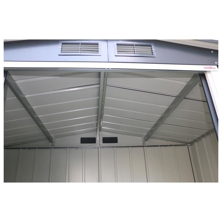 Abri de jardin en métal 4,77 m2 - DURAMAX - Kit d'ancrage inclus - Gris anthracite