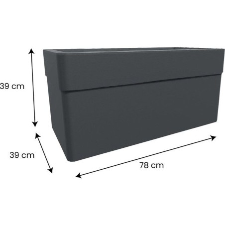 Jardiniere 80 cm - EDA - CAREL - 63 L - Avec roulettes - Extérieur ou intérieur - 78 x 39 x 39 cm - Taupe