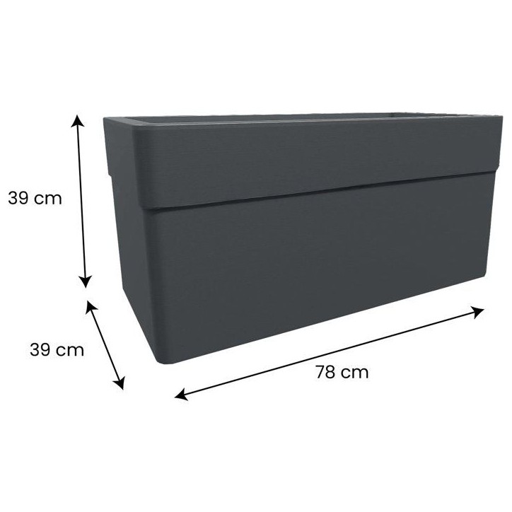 Jardiniere 80 cm - EDA - CAREL - 63 L - Avec roulettes - Extérieur ou intérieur - 78 x 39 x 39 cm - Taupe Jardiniere 80 cm - EDA - CAREL - 63 L - Avec roulettes - Extérieur ou intérieur - 78 x 39 x 39 cm - Taupe