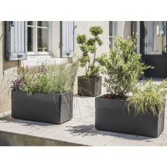 Jardiniere 80 cm - EDA - CAREL - 63 L - Avec roulettes - Extérieur ou