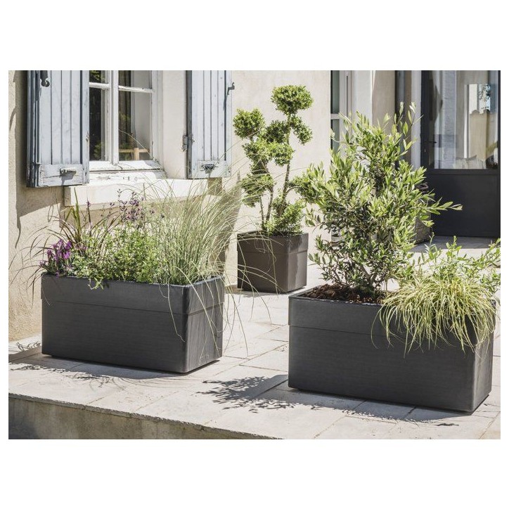 Jardiniere 80 cm - EDA - CAREL - 63 L - Avec roulettes - Extérieur ou intérieur - 78 x 39 x 39 cm - Taupe Jardiniere 80 cm - EDA - CAREL - 63 L - Avec roulettes - Extérieur ou intérieur - 78 x 39 x 39 cm - Taupe