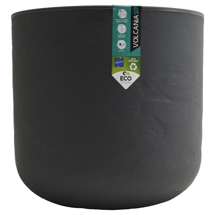 Pot de fleurs Rond 40 cm - EDA - Volcania Up - 32,5 L - Intérieur/Extérieur - Décor Pierre - Ø 38,5 x H. 36,8 cm - Gris Anth Pot de fleurs Rond 40 cm - EDA - Volcania Up - 32,5 L - Intérieur/Extérieur - Décor Pierre - Ø 38,5 x H. 36,8 cm - Gris Anth