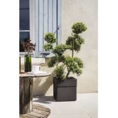 Bac a fleurs Carré 40 cm - EDA - CAREL - 26 L - Avec roulettes - Ext