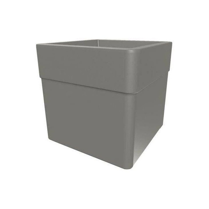 Bac a fleurs Carré 40 cm - EDA - CAREL - 26 L - Avec roulettes - Extérieur ou intérieur - 39 x 39 x H.39 cm - Taupe