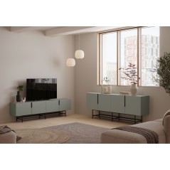 Buffet ELDIA – Vert – 4 portes – 200 x 40 x 77,9 cm