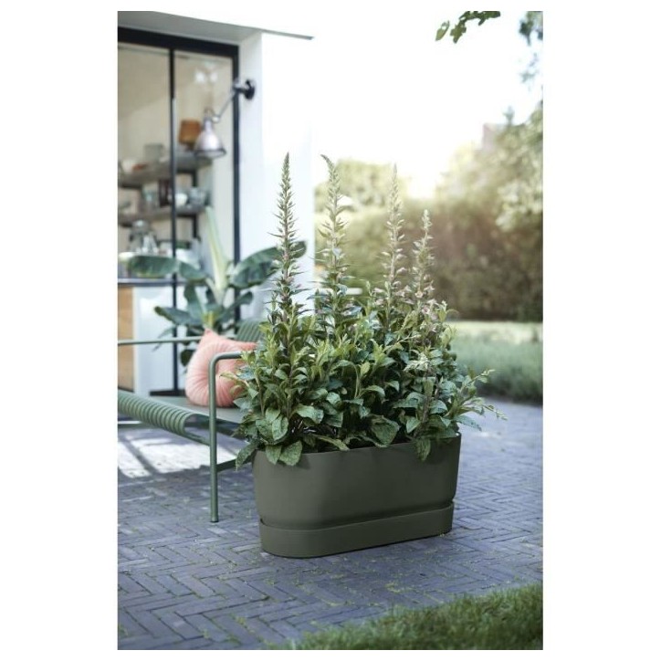 ELHO Jardiniere avec roues Greenville Terrasse 80 - L 35 x W 78 x H 33.5 cm- Leaf green ELHO Jardiniere avec roues Greenville Terrasse 80 - L 35 x W 78 x H 33.5 cm- Leaf green