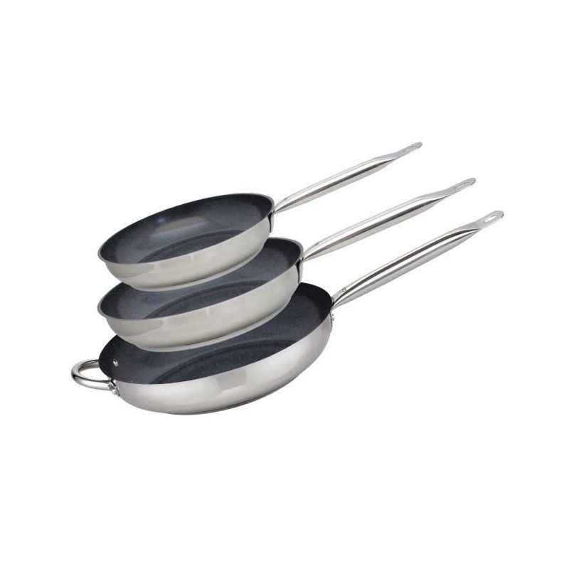 Set de 3 poeles a induction - ELO - Professional - Inox 18/10 ELODUR -
