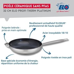 Set de 3 poeles a induction avec couvercles en verre - ELO - Professio