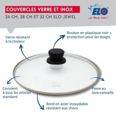 Set de 3 poeles a induction avec couvercles en verre - ELO - Professio