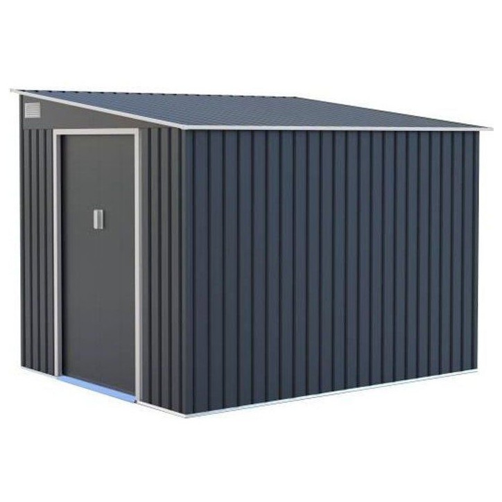 Abri de jardin en métal 5,5 m² - 215 x 257 x 193 cm - TORONTO - Kit d'ancrage inclus, 2 portes coulissantes - Gris Abri de jardin en métal 5,5 m² - 215 x 257 x 193 cm - TORONTO - Kit d'ancrage inclus, 2 portes coulissantes - Gris