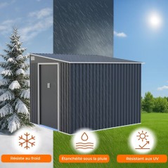 Abri de jardin en métal 5,5 m² - 215 x 257 x 193 cm - TORONTO - Kit