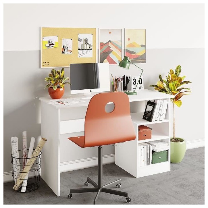 Bureau d'étude - BAHAR - Blanc - 120 x 74 x 50 cm