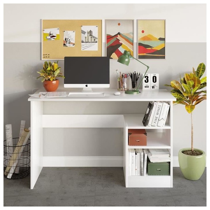 Bureau d'étude - BAHAR - Blanc - 120 x 74 x 50 cm