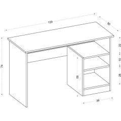 Bureau d'étude - BAHAR - Blanc - 120 x 74 x 50 cm