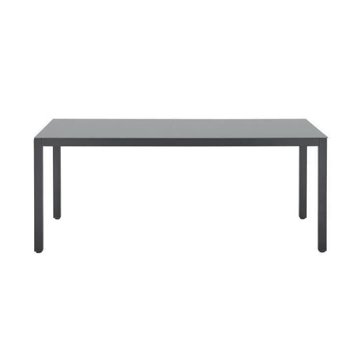Ensemble repas table de jardin 6 personnes : Table + 6 chaises - Structure en aluminium - L180 x P 90 x H 74 cm - Gris anthracit Ensemble repas table de jardin 6 personnes : Table + 6 chaises - Structure en aluminium - L180 x P 90 x H 74 cm - Gris anthracit