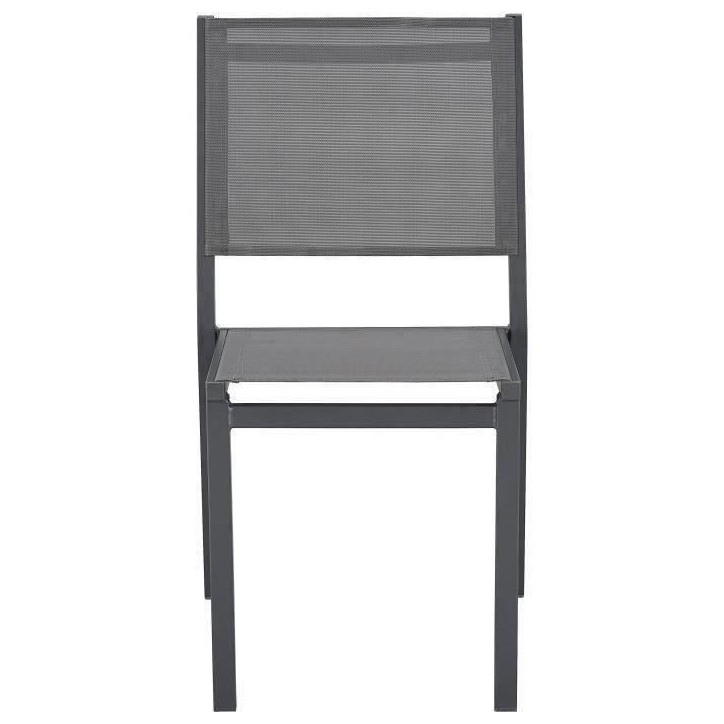 Ensemble repas table de jardin 6 personnes : Table + 6 chaises - Structure en aluminium - L180 x P 90 x H 74 cm - Gris anthracit Ensemble repas table de jardin 6 personnes : Table + 6 chaises - Structure en aluminium - L180 x P 90 x H 74 cm - Gris anthracit