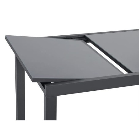 Ensemble repas de jardin 6 a 8 personnes : Table extensible 180-240 cm + 2 fauteuils + 6 chaises - Gris