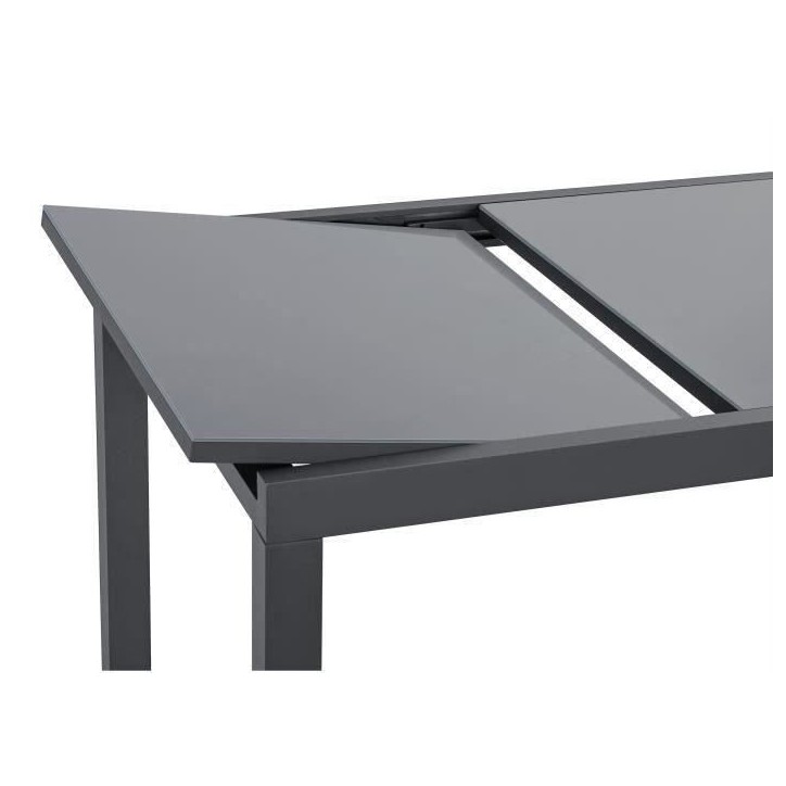 Ensemble repas de jardin 6 a 8 personnes : Table extensible 180-240 cm + 2 fauteuils + 6 chaises - Gris