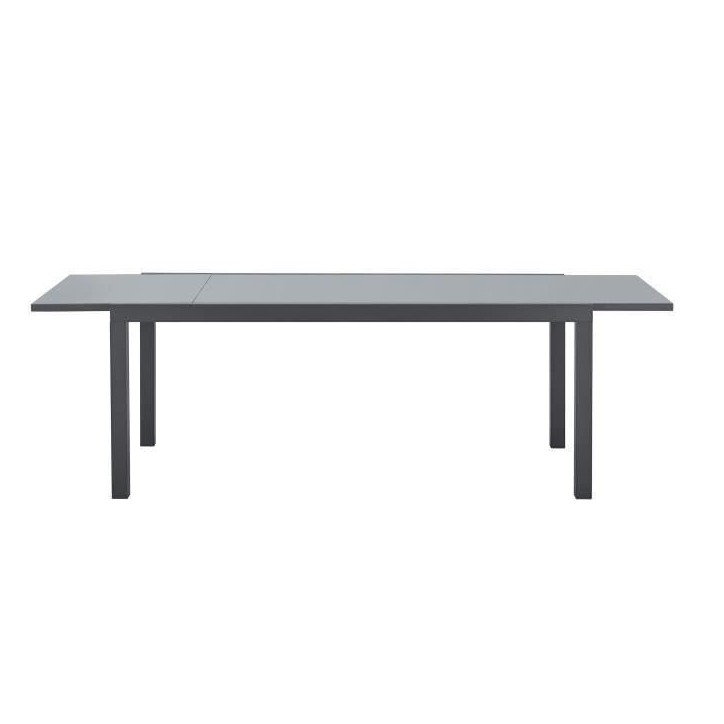 Ensemble repas de jardin 6 a 8 personnes : Table extensible 180-240 cm + 2 fauteuils + 6 chaises - Gris