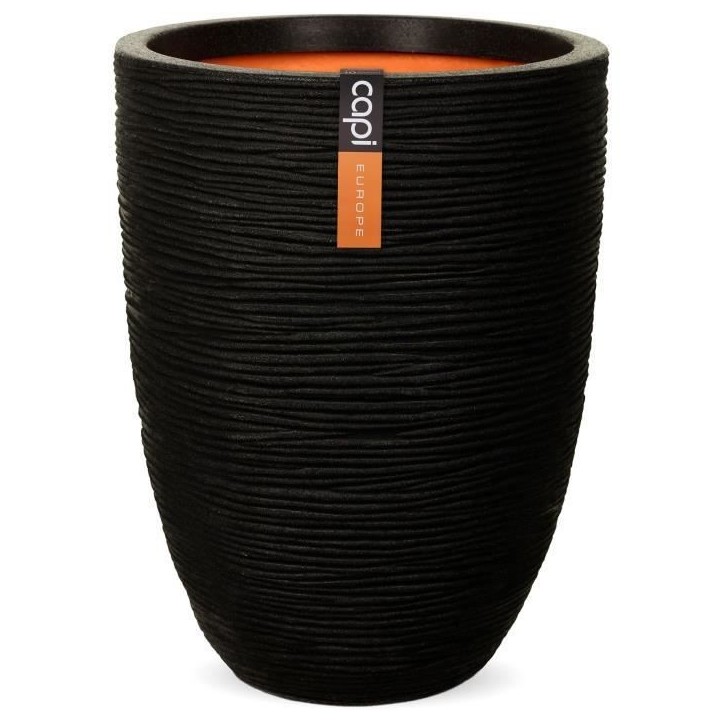 CAPI EUROPE Vase élégant bas RIB NL - 46x58 cm - Noir CAPI EUROPE Vase élégant bas RIB NL - 46x58 cm - Noir