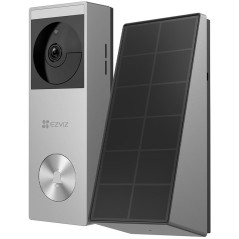 Sonnette vidéo connectée - EZVIZ - HP3 PRO - Panneau solaire argent