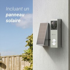 Sonnette vidéo connectée - EZVIZ - HP3 PRO - Panneau solaire argent