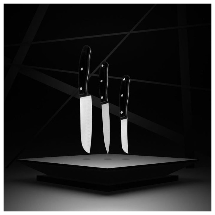 Ensemble de 3 couteaux de cuisine - NIROSTA - 20, 22 et 26 cm Ensemble de 3 couteaux de cuisine - NIROSTA - 20, 22 et 26 cm