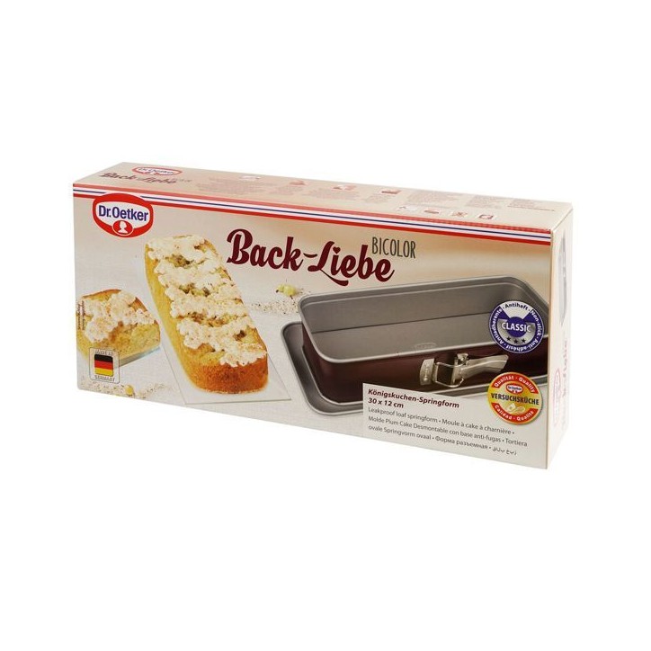 Lot de 2 moules a cakes a charniere - DR oeTKER - Back-Liebe Bicolor - 30 cm Lot de 2 moules a cakes a charniere - DR oeTKER - Back-Liebe Bicolor - 30 cm