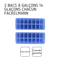 Lot de 6 Bacs a glaçons - FACKELMANN - Bar Concept - Jusqu'a 14 glaç