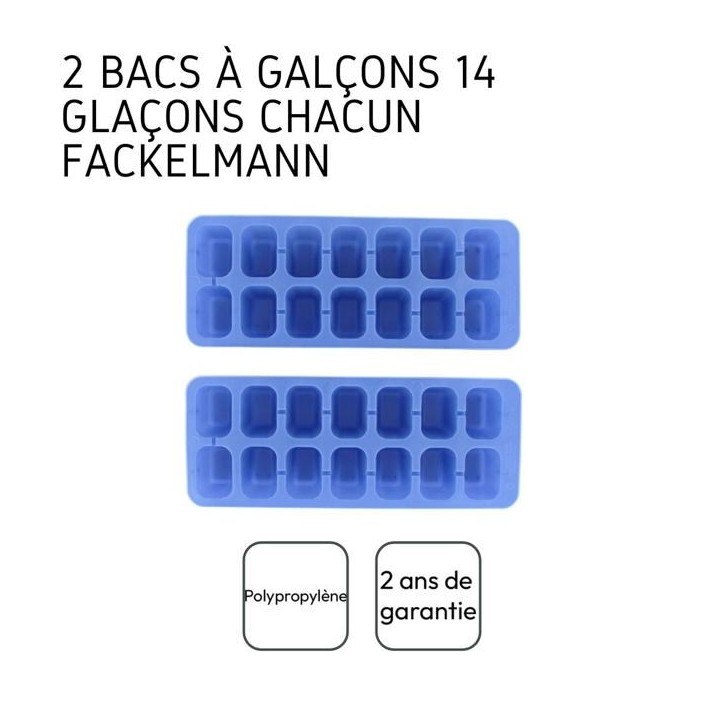 Lot de 6 Bacs a glaçons - FACKELMANN - Bar Concept - Jusqu'a 14 glaçons pour un total de 70 glaçons