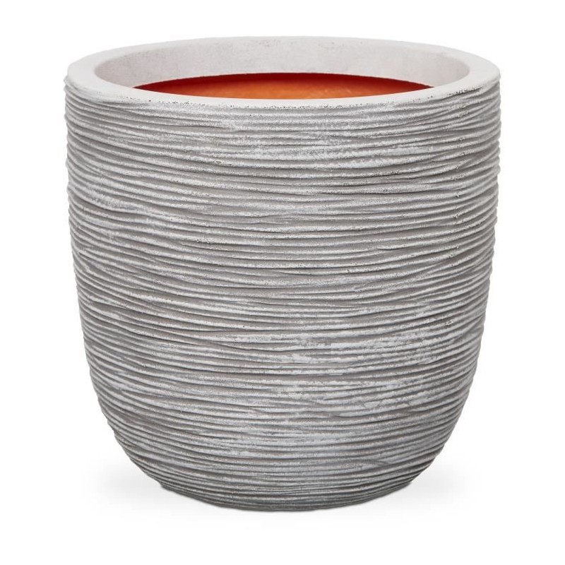 CAPI EUROPE Jardiniere NATURE RIB - 35x34 cm - Ivoire CAPI EUROPE Jardiniere NATURE RIB - 35x34 cm - Ivoire
