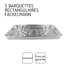Lot de 20 barquettes - FACKELMANN - Aluminium - 34 x 23 cm
