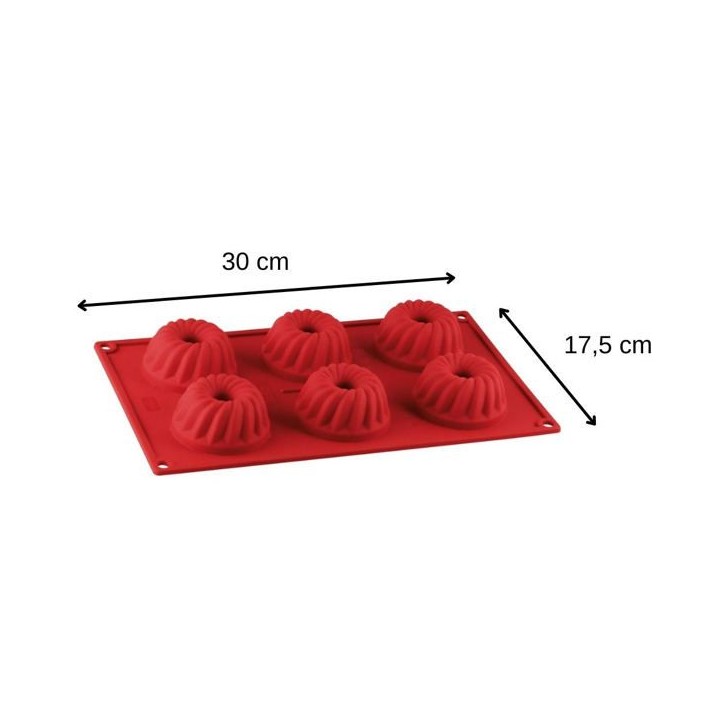 Lot de 2 moules a kougelhofs 6 empreintes - DR oeTKER - Flexxibel Love - 30 x 18 cm