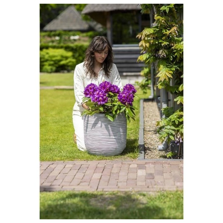 CAPI EUROPE Jardiniere NATURE RIB - 35x34 cm - Ivoire CAPI EUROPE Jardiniere NATURE RIB - 35x34 cm - Ivoire