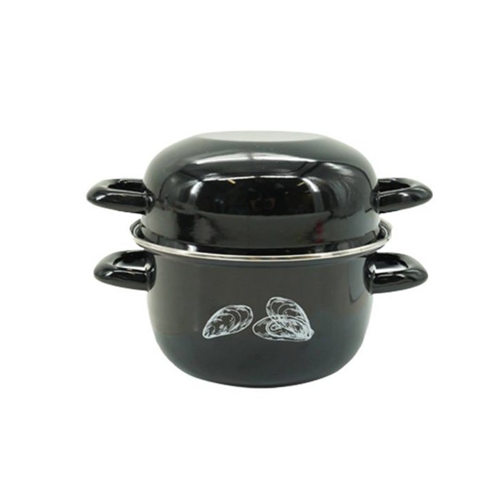 Marmite a moules émaillée - Tous feux dont induction - FACKELMANN - 20,5 x 26 x 17,5 cm - Noir Marmite a moules émaillée - Tous feux dont induction - FACKELMANN - 20,5 x 26 x 17,5 cm - Noir