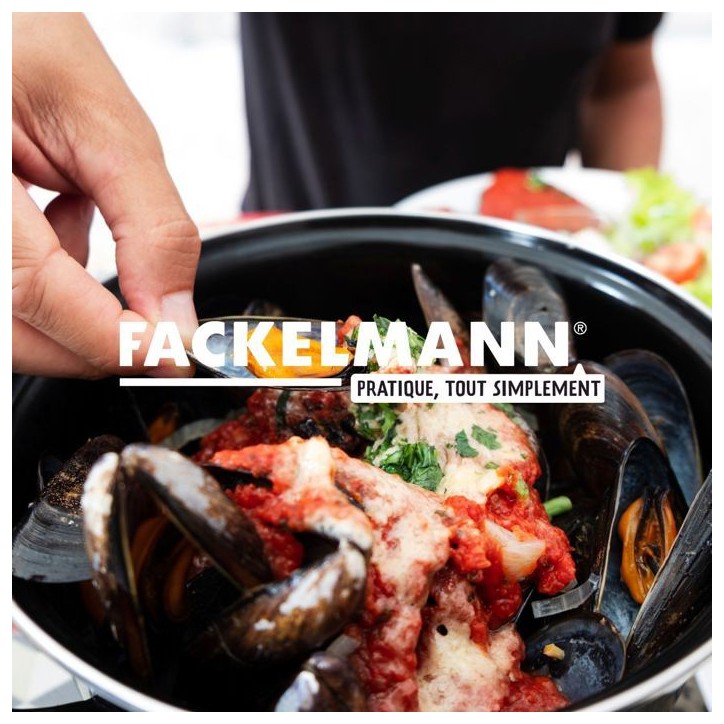 Marmite a moules émaillée - Tous feux dont induction - FACKELMANN - 20,5 x 26 x 17,5 cm - Noir Marmite a moules émaillée - Tous feux dont induction - FACKELMANN - 20,5 x 26 x 17,5 cm - Noir
