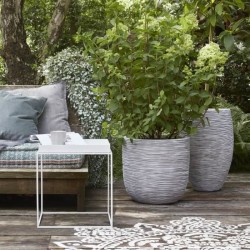 CAPI EUROPE Jardiniere NATURE RIB - 35x34 cm - Ivoire