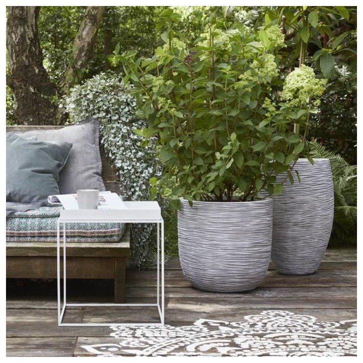 CAPI EUROPE Jardiniere NATURE RIB - 35x34 cm - Ivoire CAPI EUROPE Jardiniere NATURE RIB - 35x34 cm - Ivoire