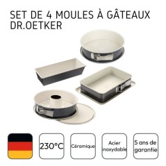 Ensemble de 4 moules a gâteaux de formes différentes de 28 a 32 cm -