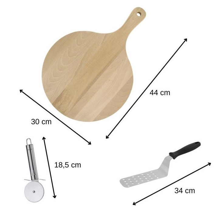 Ensemble de 3 ustensiles pour pizzas - FACKELMANN Ensemble de 3 ustensiles pour pizzas - FACKELMANN