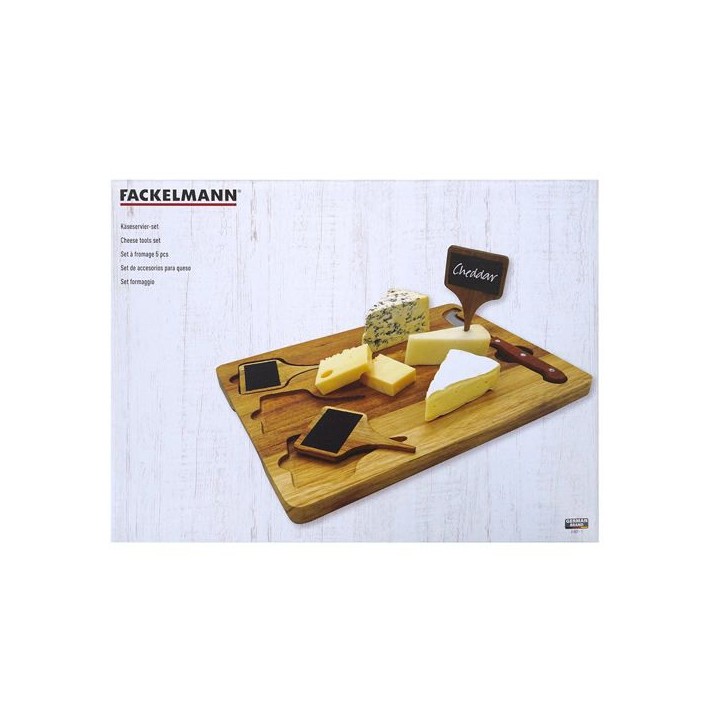 Plateau a fromage - FACKELMANN - Avec ardoises + couteau a fromage - 32 x 23 cm - Bois Plateau a fromage - FACKELMANN - Avec ardoises + couteau a fromage - 32 x 23 cm - Bois