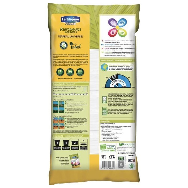 Terreau Performance Organics Universel - FERTILIGENE - 35 L