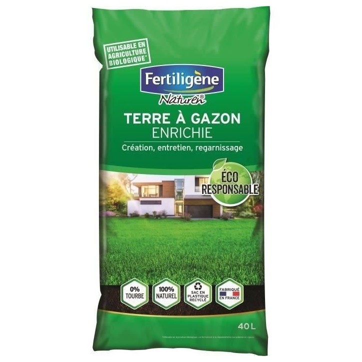 FERTILIGENE Terre a gazon enrichie responsable 40 L FERTILIGENE Terre a gazon enrichie responsable 40 L