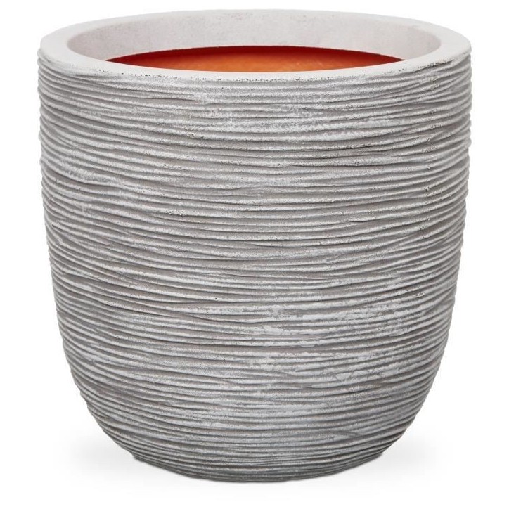 CAPI EUROPE Pot de fleurs NATURE RIB - 54x52 cm - 113 L - Ivoire