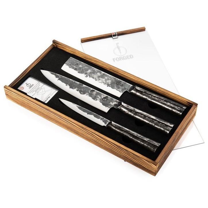 Set couteaux - FORGED - BRUTE - Acier Japonais 440c - 3 pieces Set couteaux - FORGED - BRUTE - Acier Japonais 440c - 3 pieces