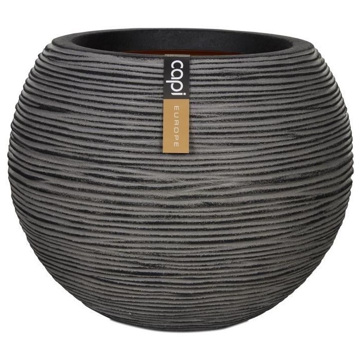 CAPI EUROPE Vase boule RIB NL - 40x32 cm - Anthracite CAPI EUROPE Vase boule RIB NL - 40x32 cm - Anthracite