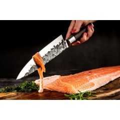 Couteau du chef - FORGED - SEBRA - Acier japonais 440C - Manche en boi