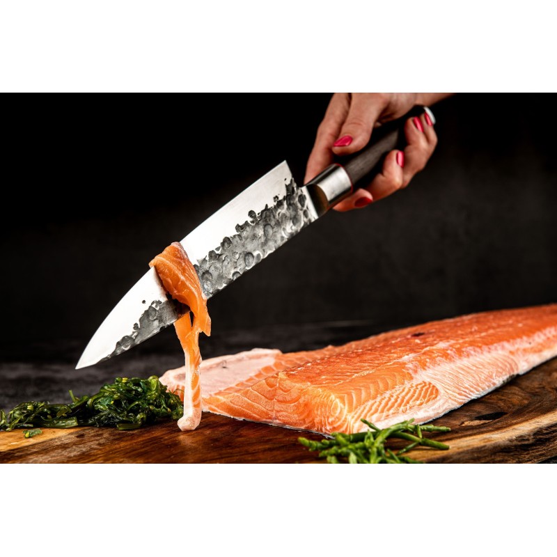 Couteau du chef - FORGED - SEBRA - Acier japonais 440C - Manche en boi